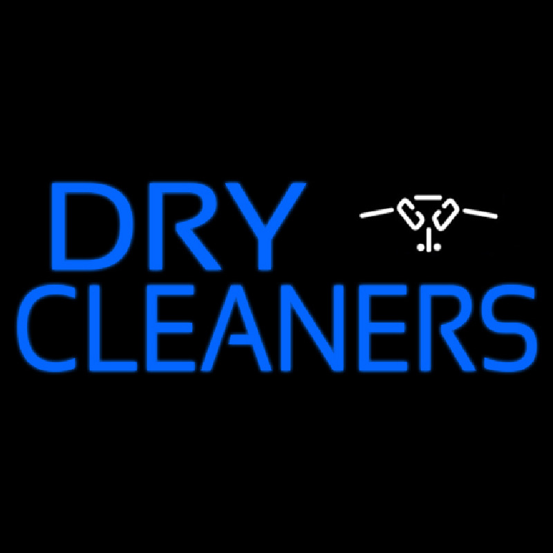 Custom Blue Dry Cleaners Logo Neon Sign USA