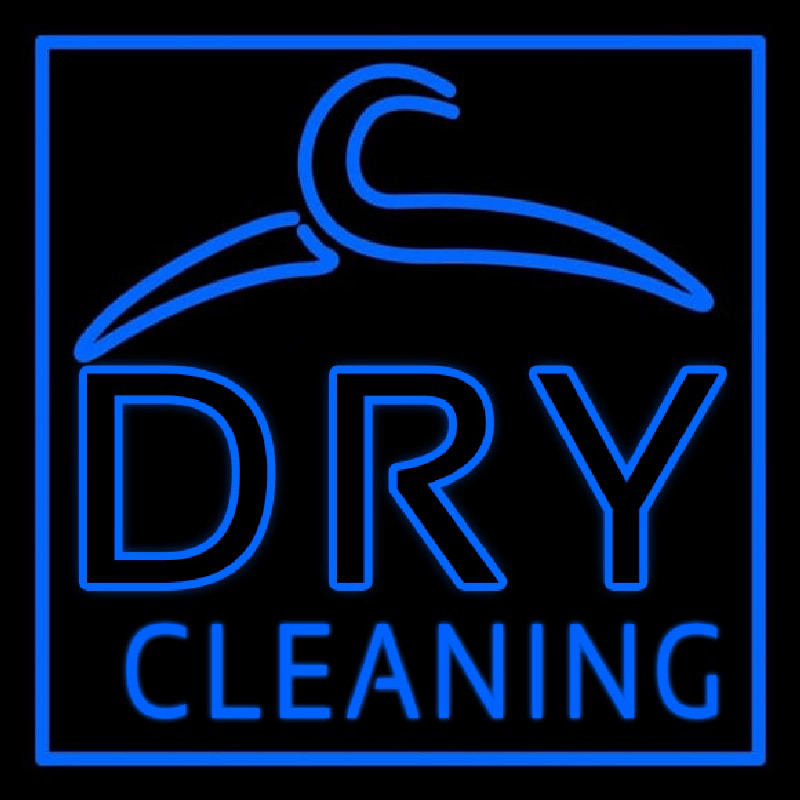 Custom Blue Dry Cleaning Neon Sign USA