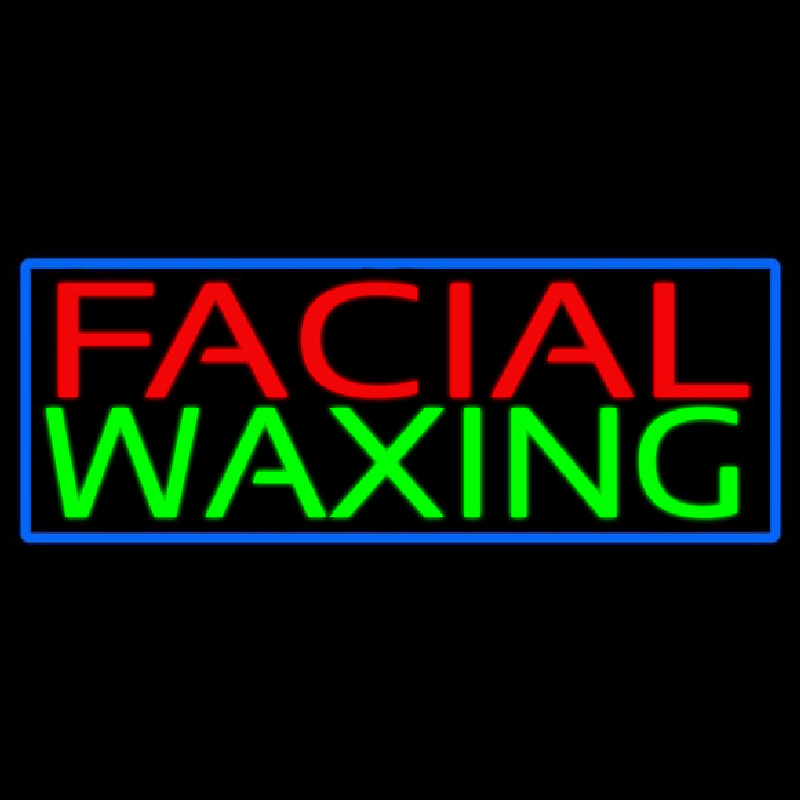 Custom Blue Facial And Waxing Blue Border Neon Sign USA