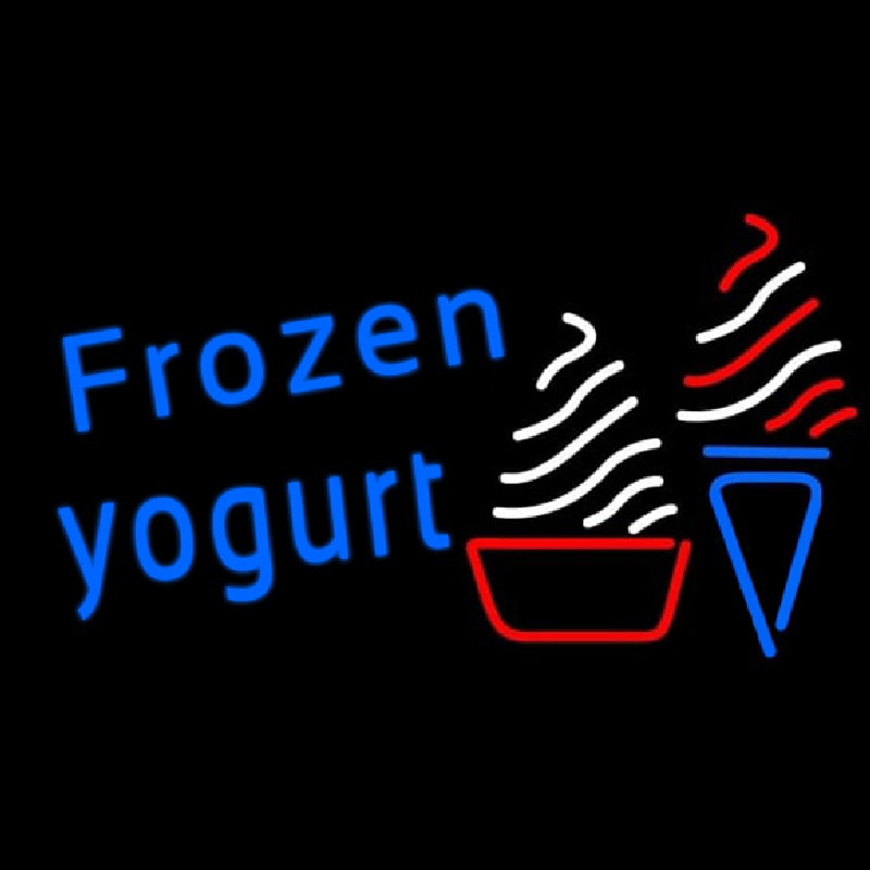 Custom Blue Frozen Yogurt With Logo Neon Sign USA
