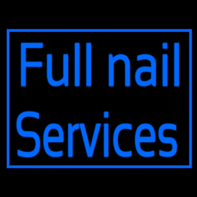 Custom Blue Full Nail Services Neon Sign USA