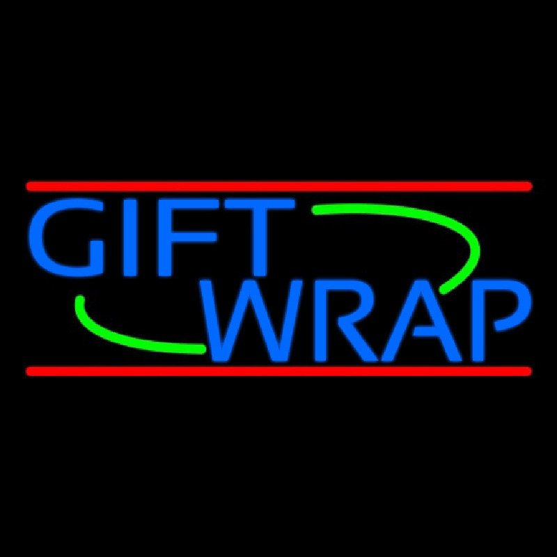Custom Blue Gift Wrap Neon Sign USA