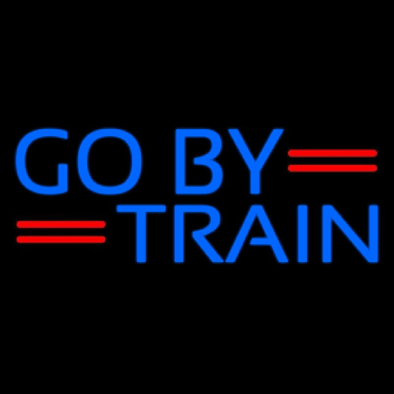 Custom Blue Go By Train Neon Sign USA