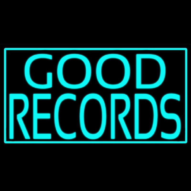 Custom Blue Good Records Border Neon Sign USA
