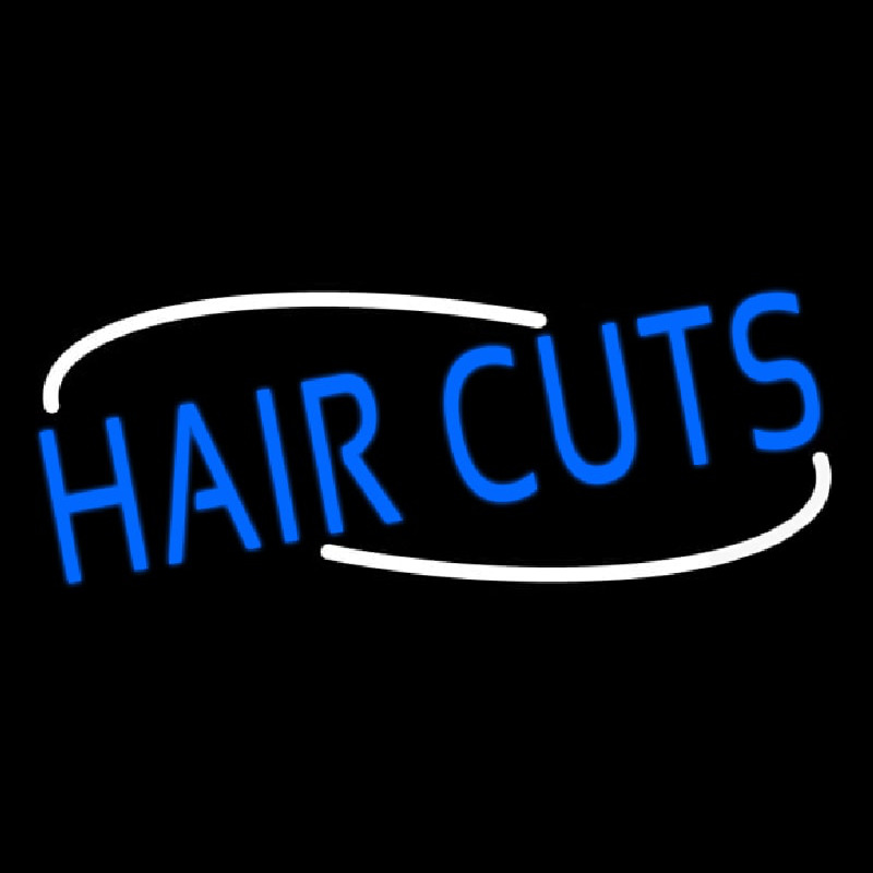 Custom Blue Hair Cuts Neon Sign USA