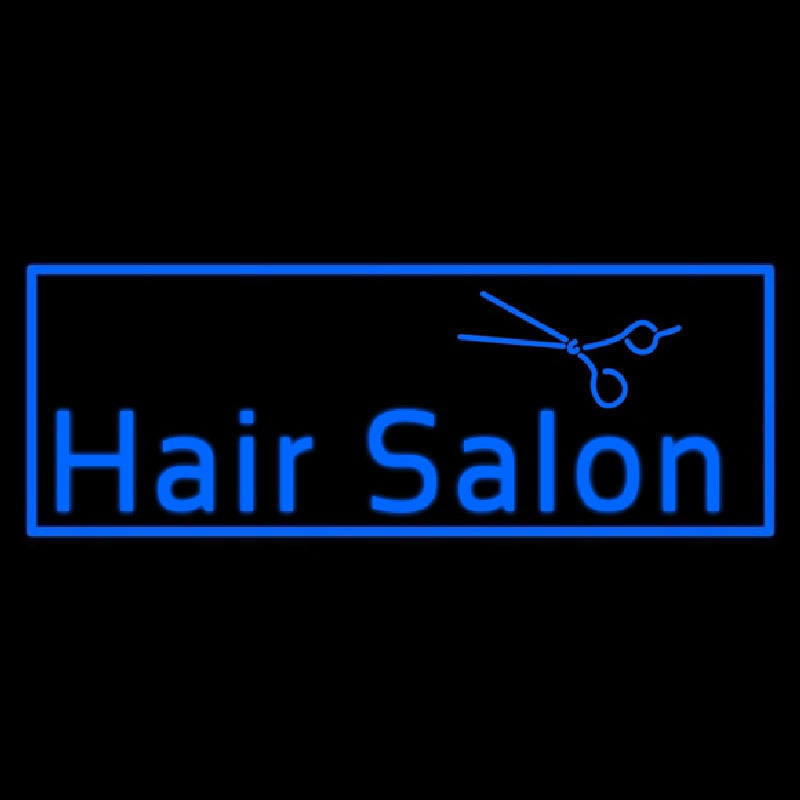 Custom Blue Hair Salon Logo Neon Sign USA