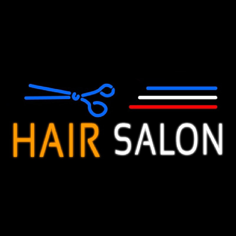 Custom Blue Hair Salon Logo Neon Sign USA