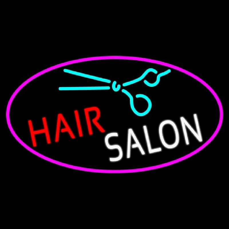 Custom Blue Hair Salon Logo Neon Sign USA