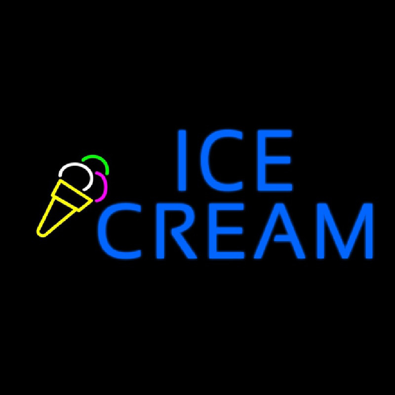 Custom Blue Ice Cream Logo Neon Sign USA