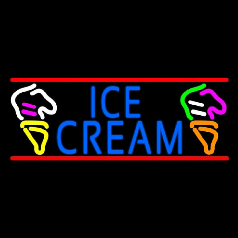 Custom Blue Ice Cream With Cone Neon Sign USA