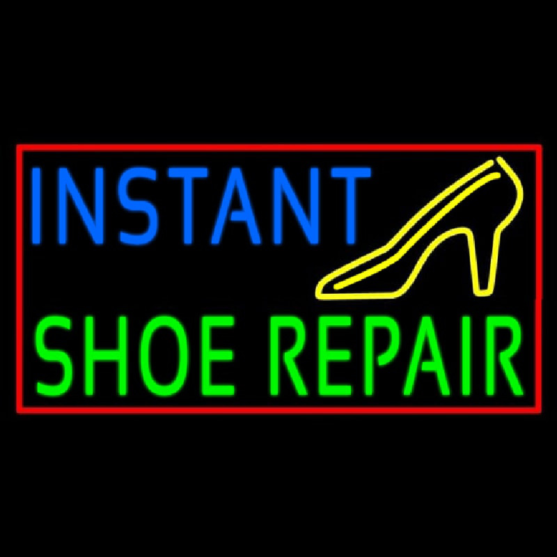 Custom Blue Instant Green Shoe Repair Neon Sign USA
