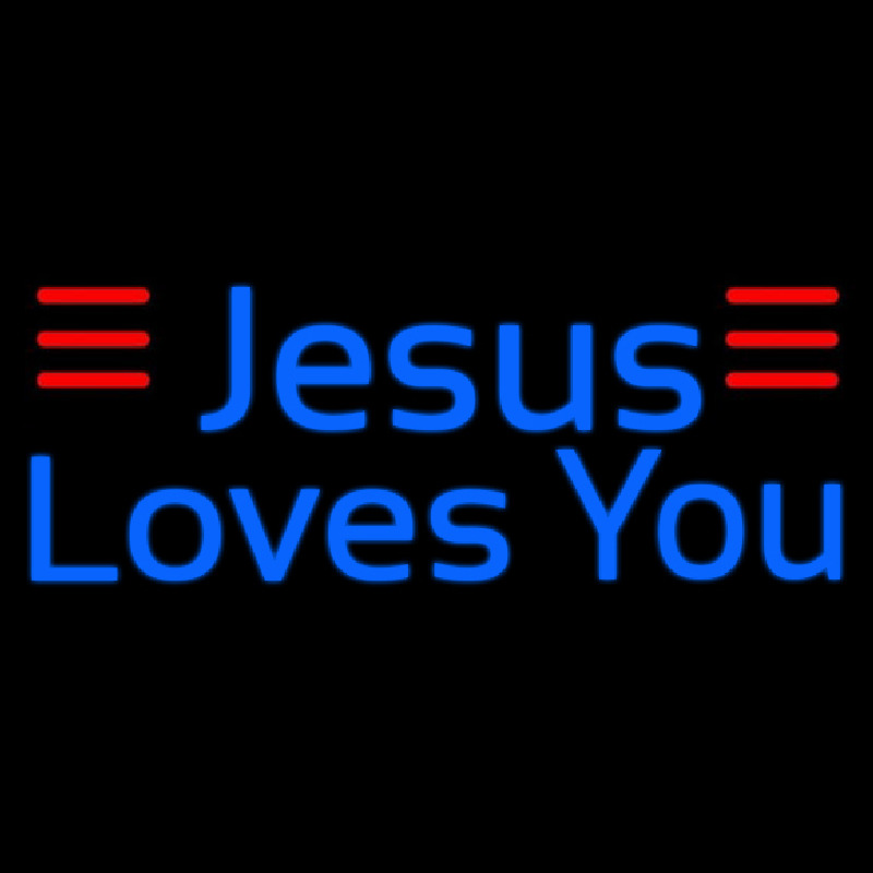 Custom Blue Jesus Loves You Neon Sign USA