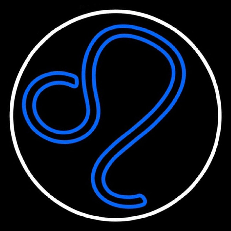 Custom Blue Leo White Border Neon Sign USA