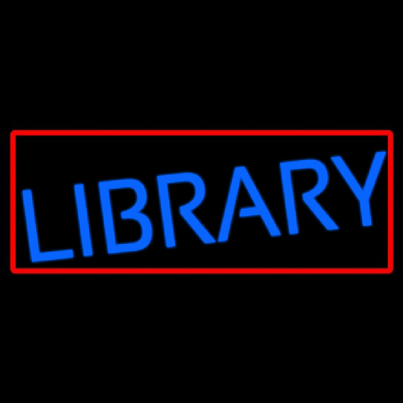 Custom Blue Library Neon Sign USA