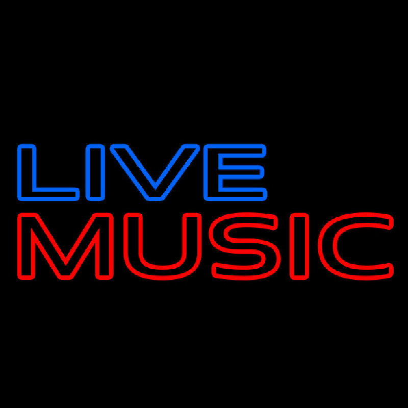 Custom Blue Live Music Block Mic Logo Neon Sign USA