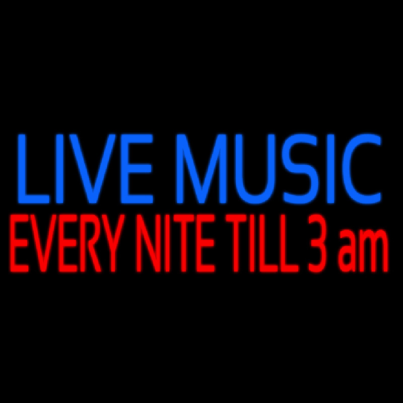 Custom Blue Live Music Block Neon Sign USA