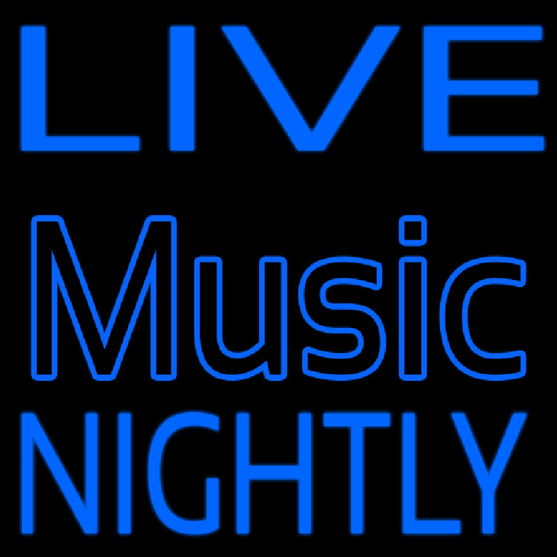 Custom Blue Live Music Nightly Neon Sign USA