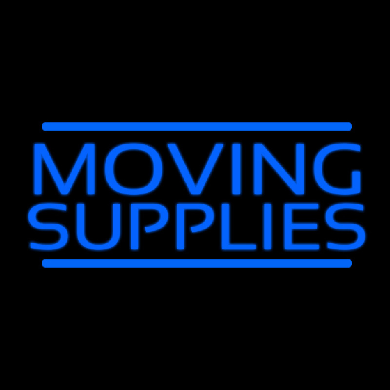 Custom Blue Moving Supplies Double Line Neon Sign USA
