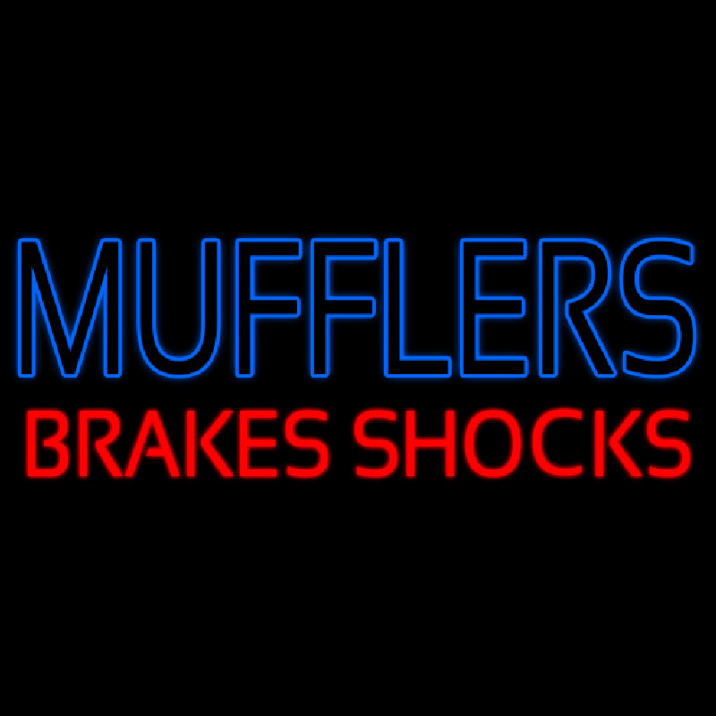 Custom Blue Mufflers Red Brakes Shocks Neon Sign USA