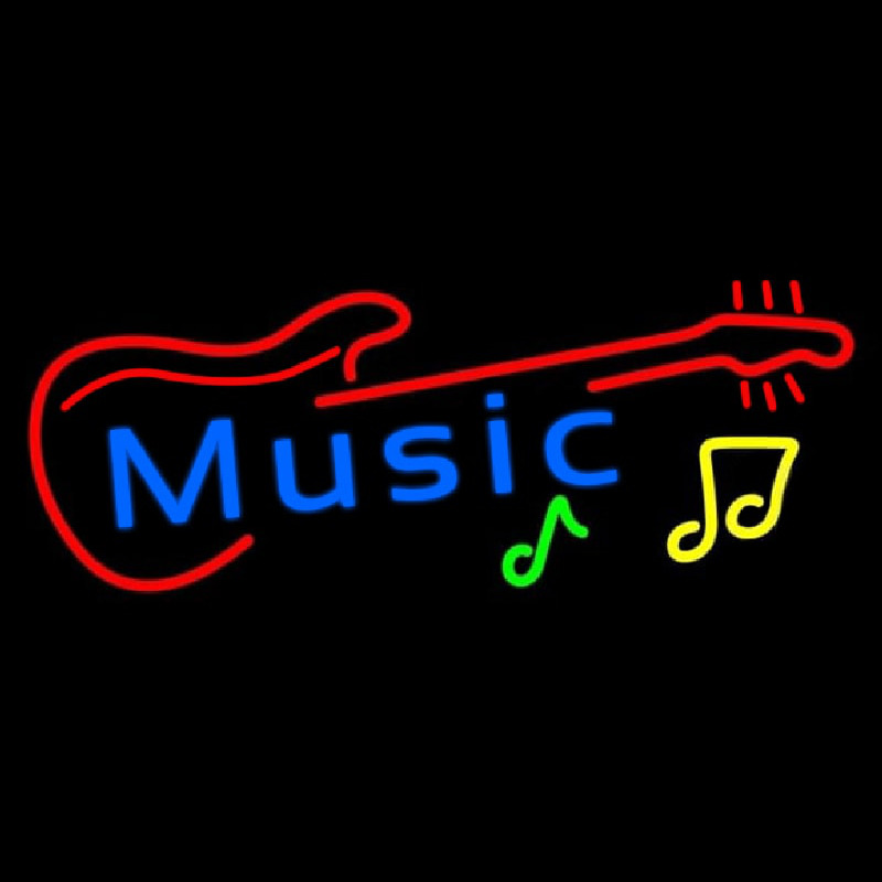 Custom Blue Music Red Guitar 1 Neon Sign USA