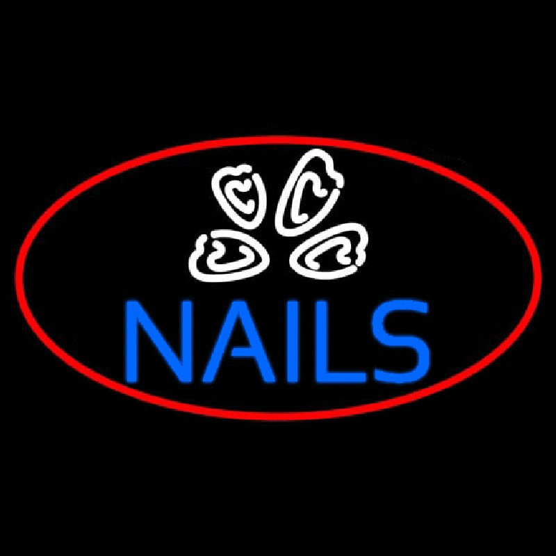 Custom Blue Nails Logo Neon Sign USA