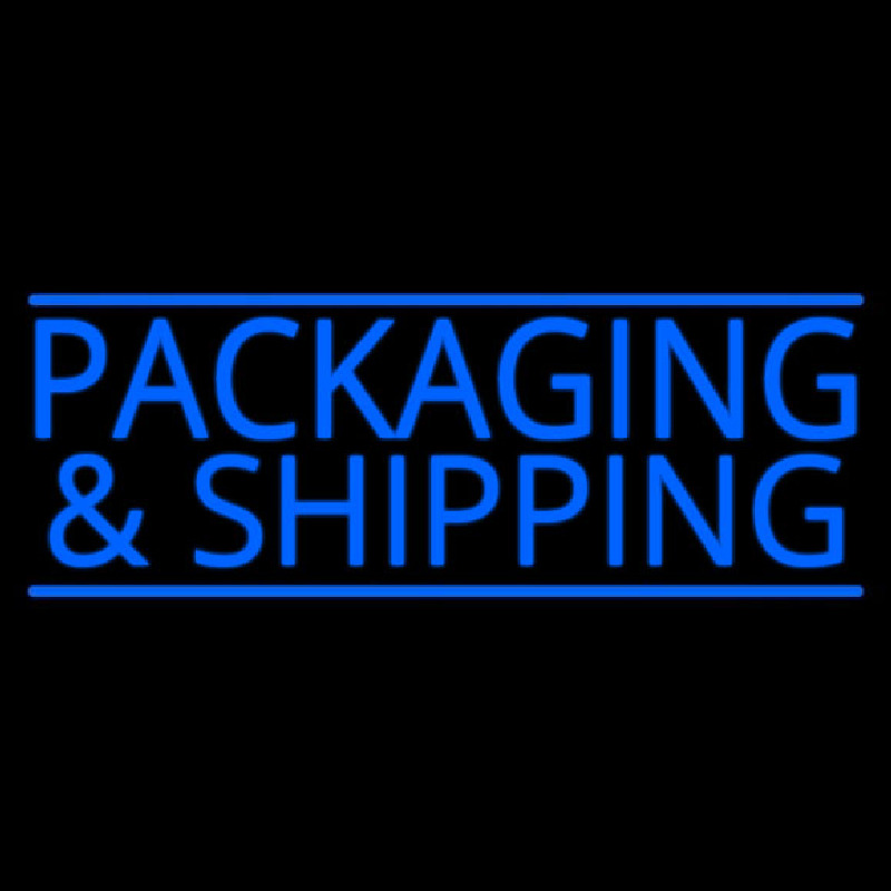 Custom Blue Packaging And Shipping Neon Sign USA
