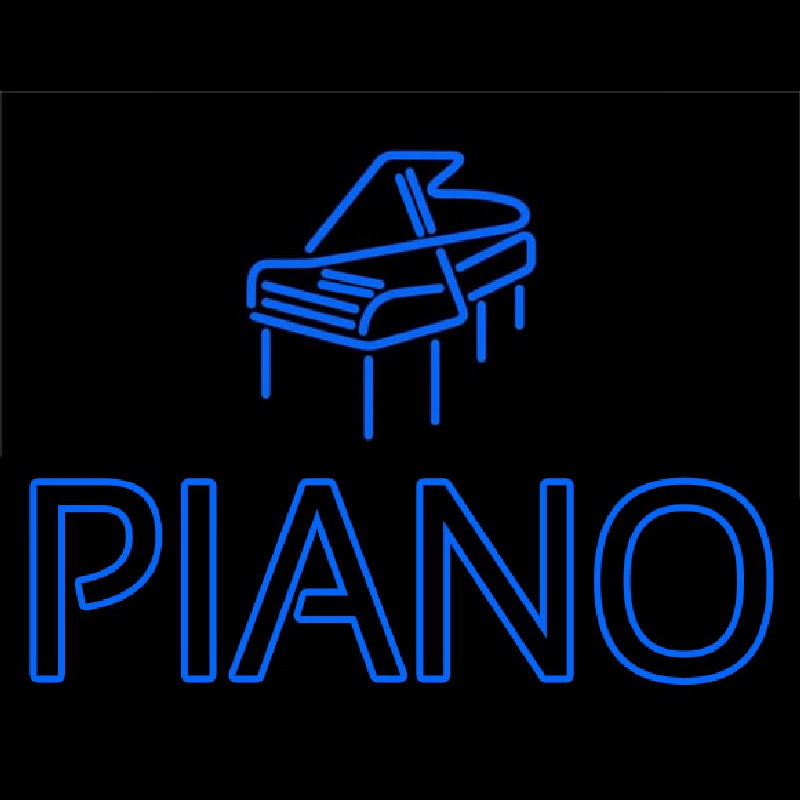 Custom Blue Piano With Logo Neon Sign USA
