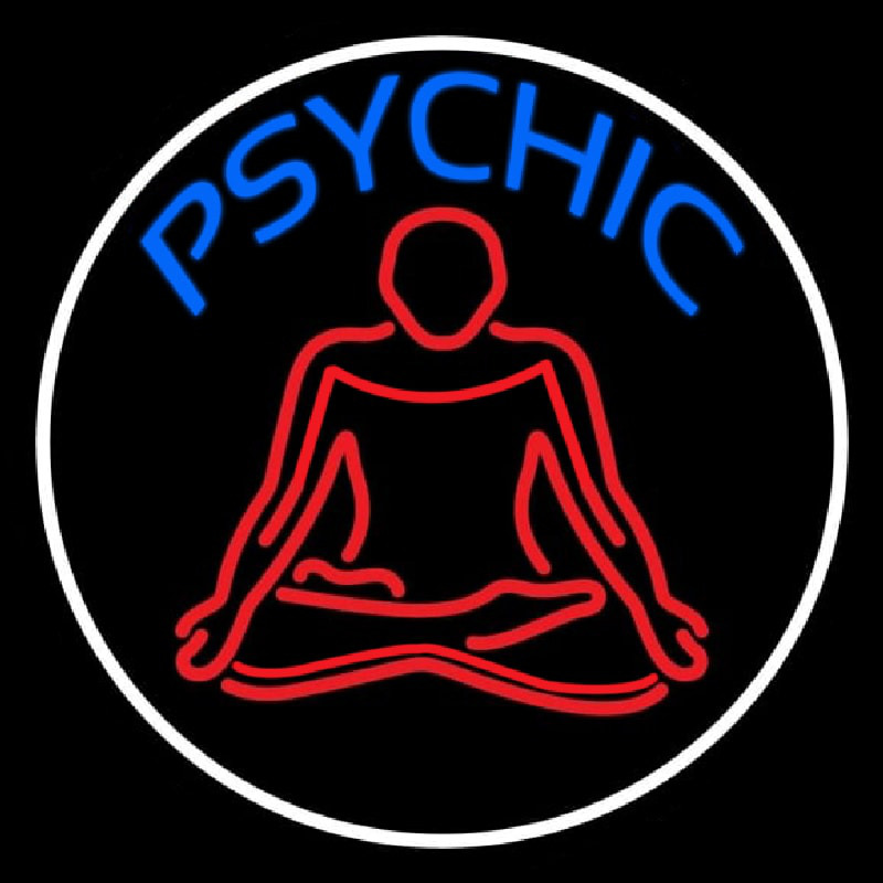 Custom Blue Psychic Logo With Border Neon Sign