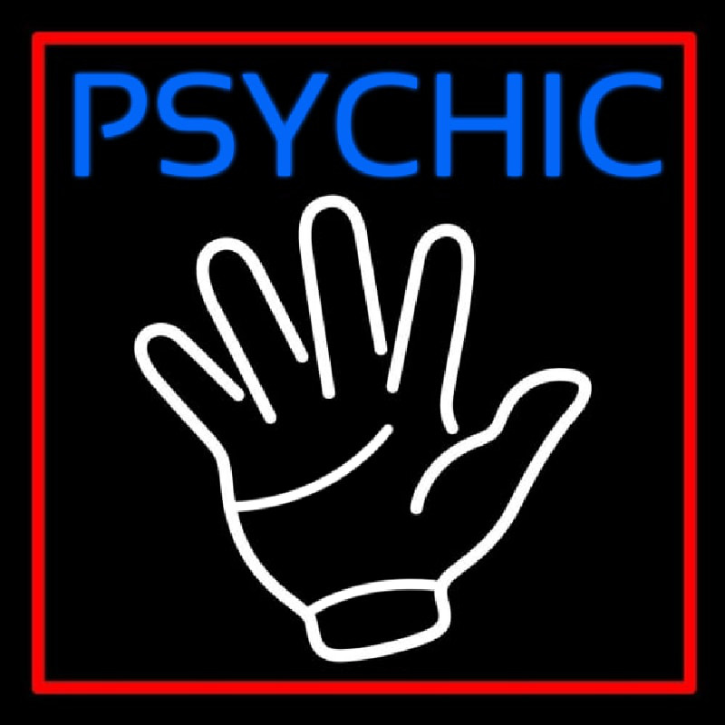 Custom Blue Psychic Red Border Neon Sign