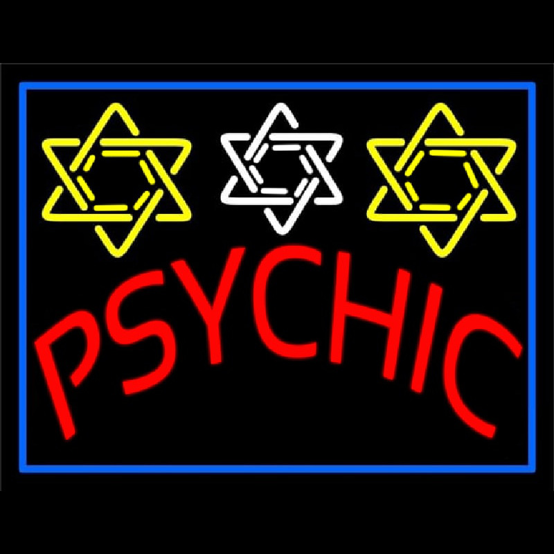 Custom Blue Psychic With Stars Neon Sign USA