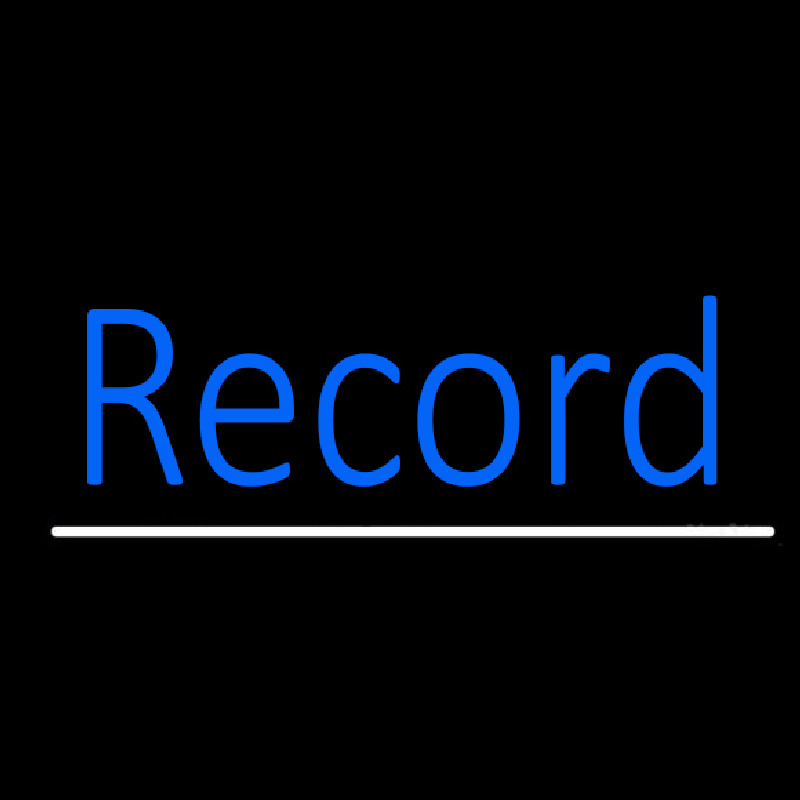 Custom Blue Record Cursive White Line 1 Neon Sign USA
