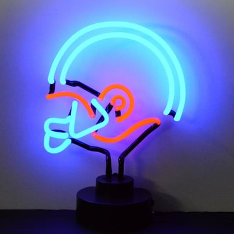 Custom Blue Red Football Helmet Desktop Neon Sign
