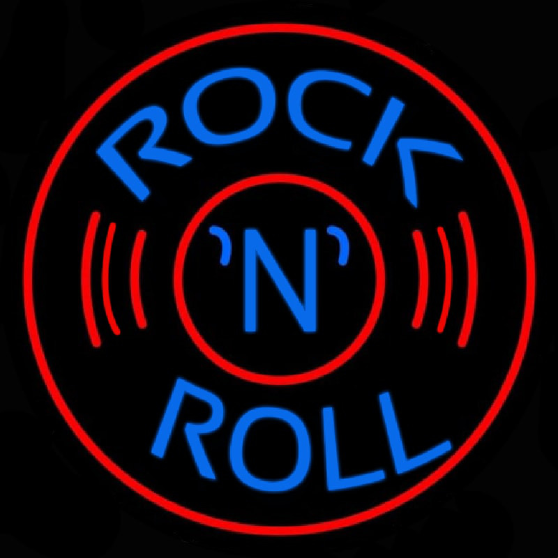 Custom Blue Rock Disc Neon Sign USA