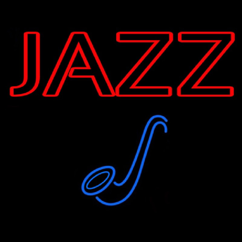 Custom Blue Saxophone Red Jazz Block Neon Sign USA