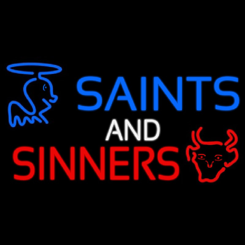 Custom Blue Saints And Red Sinners Neon Sign USA