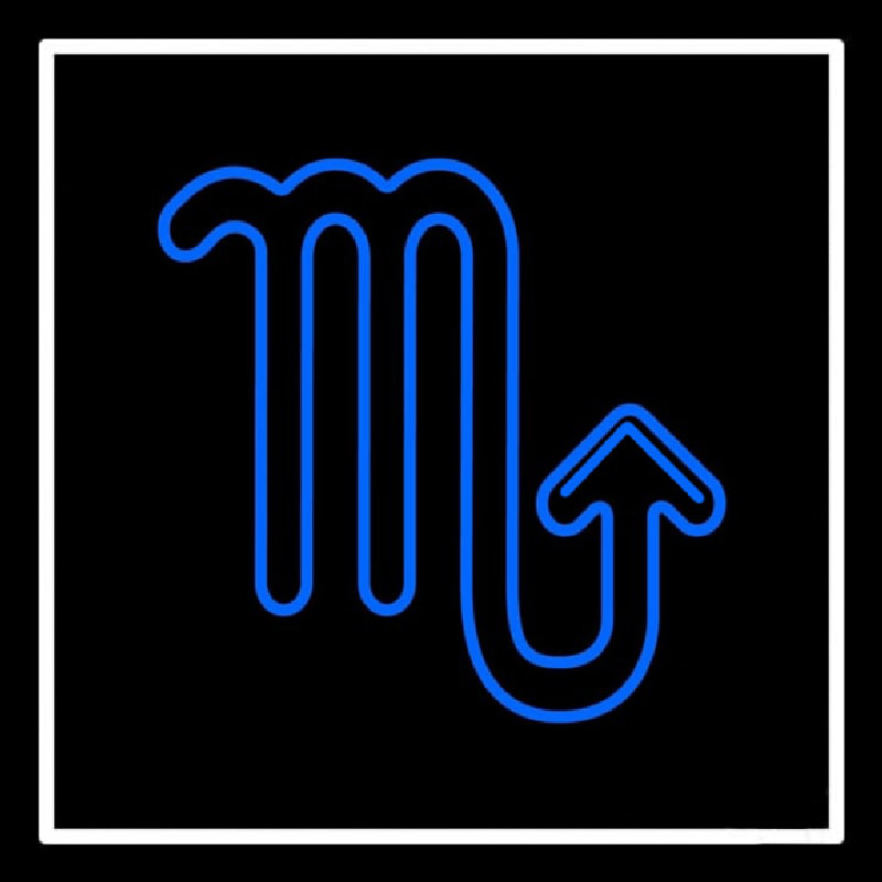 Custom Blue Scorpio White Border Neon Sign USA