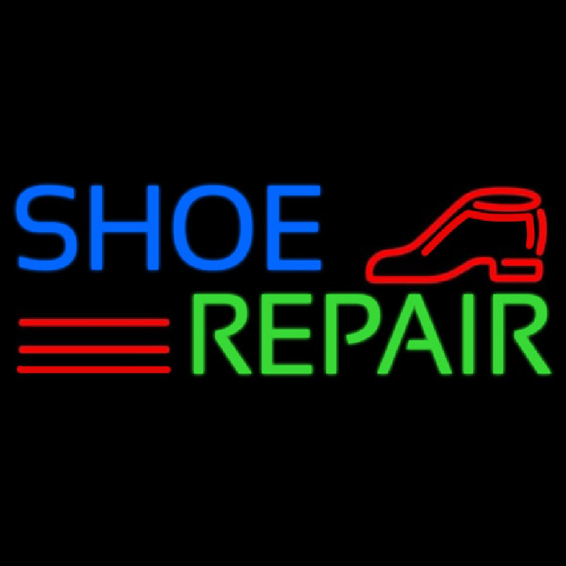 Custom Blue Shoe Green Repair Neon Sign