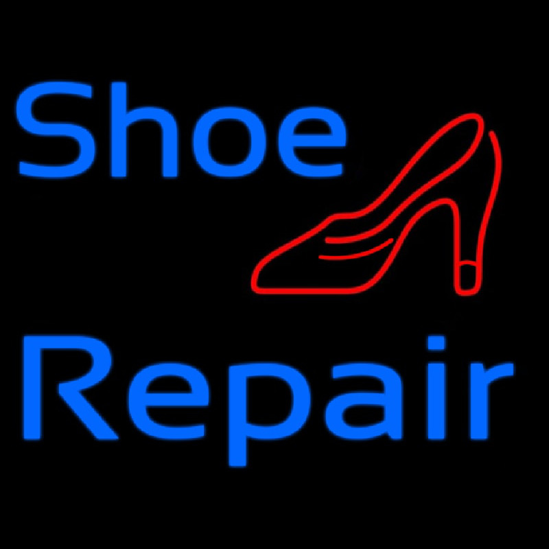 Custom Blue Shoe Repair Sandal Neon Sign USA