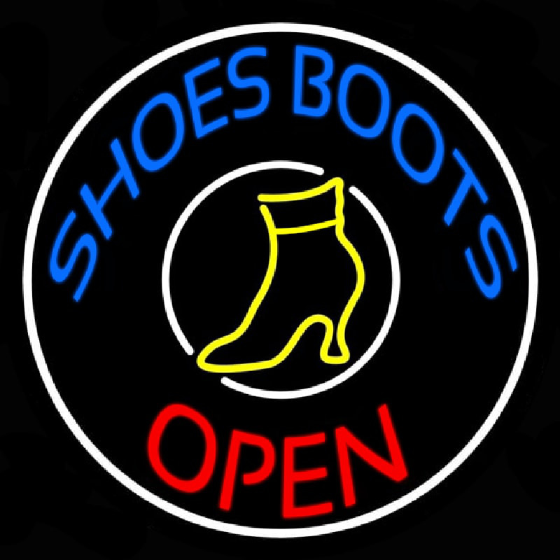 Custom Blue Shoes Boots Open Neon Sign USA