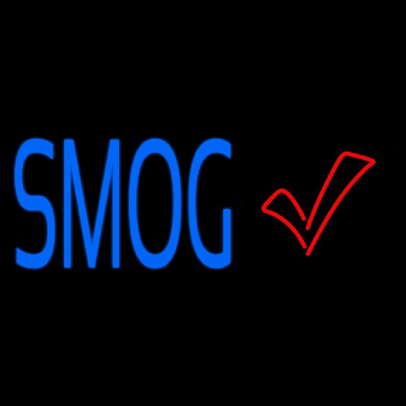 Custom Blue Smog Check With Logo Neon Sign USA
