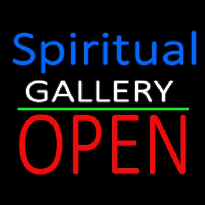 Custom Blue Spritual White Gallery With Open 1 Neon Sign USA