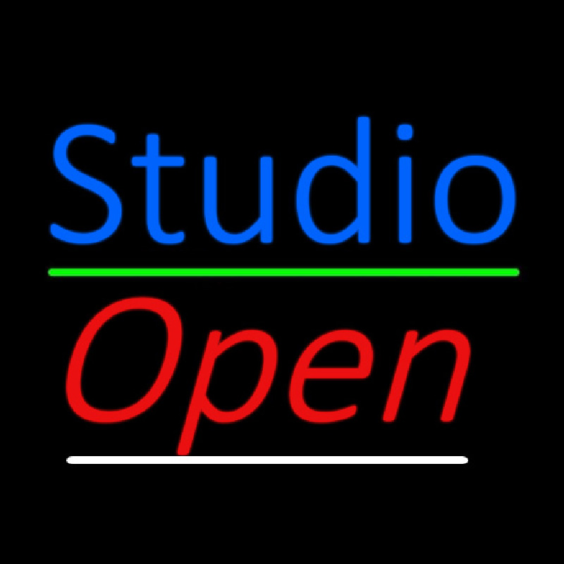 Custom Blue Studio Red Open 1 Neon Sign USA