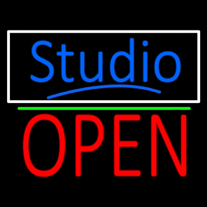 Custom Blue Studio With Open 1 Neon Sign USA
