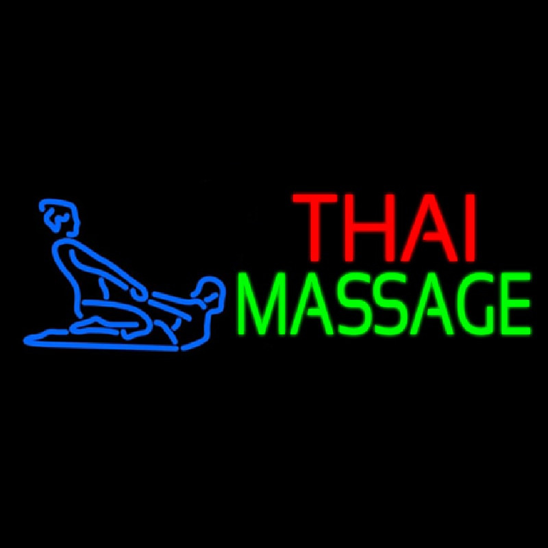 Custom Blue Thai Massage Logo Neon Sign USA