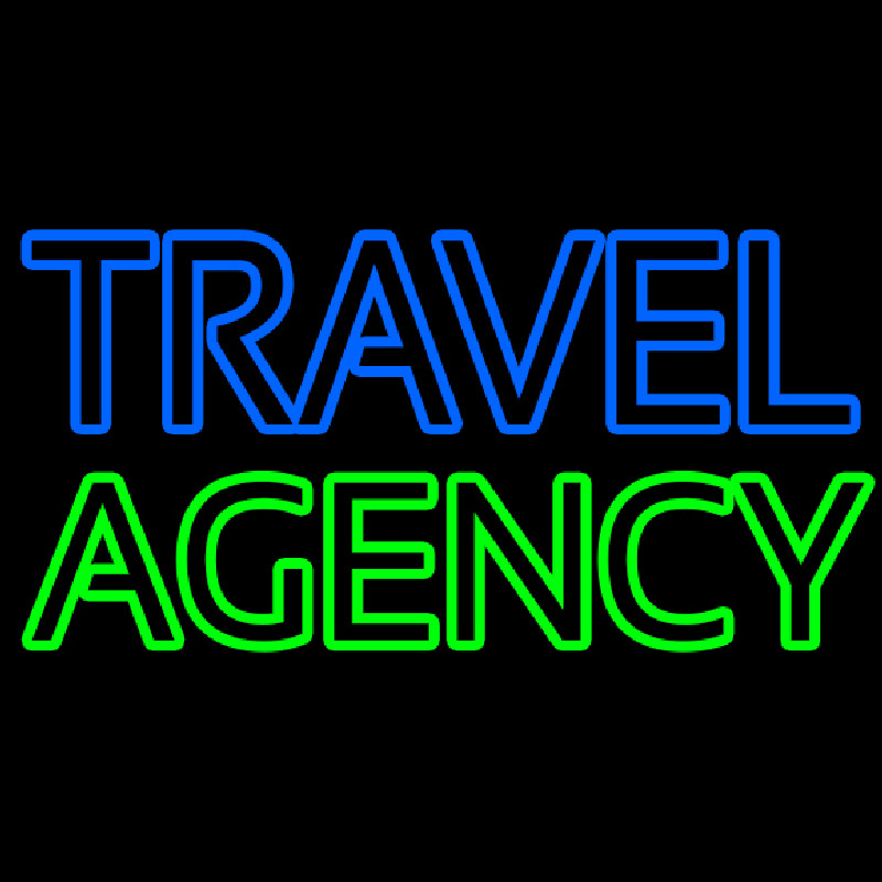 Custom Blue Travel Green Agency Neon Sign USA