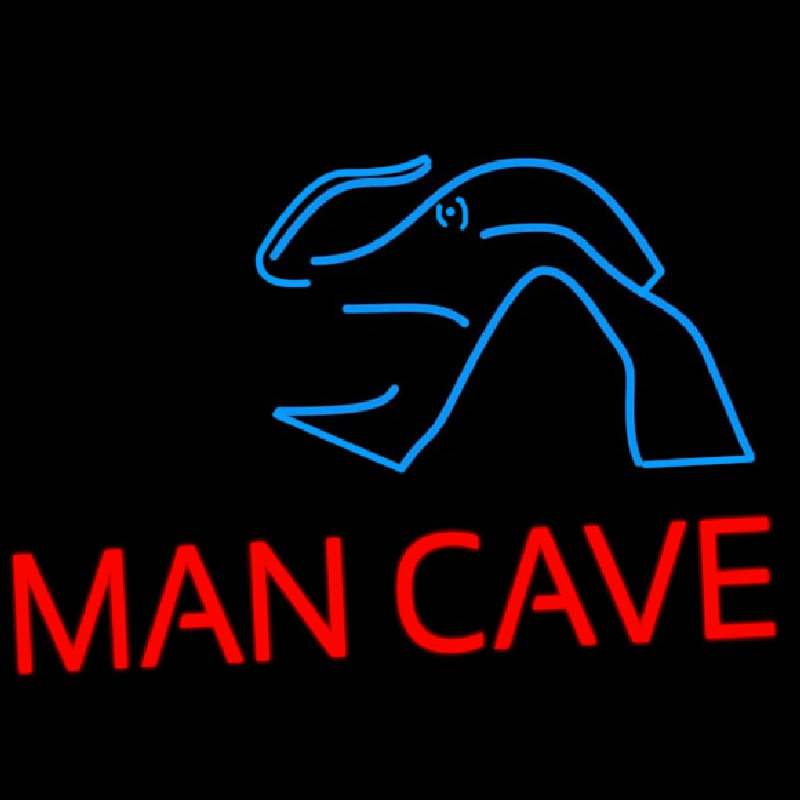 Custom Blue Waves Red Man Cave Neon Sign USA