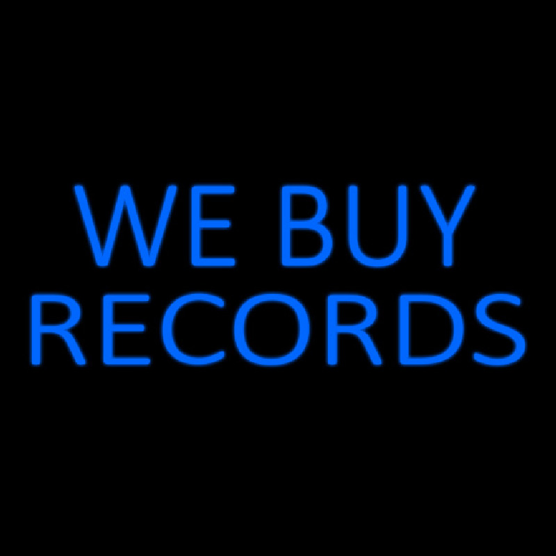 Custom Blue We Buy Records 2 Neon Sign USA