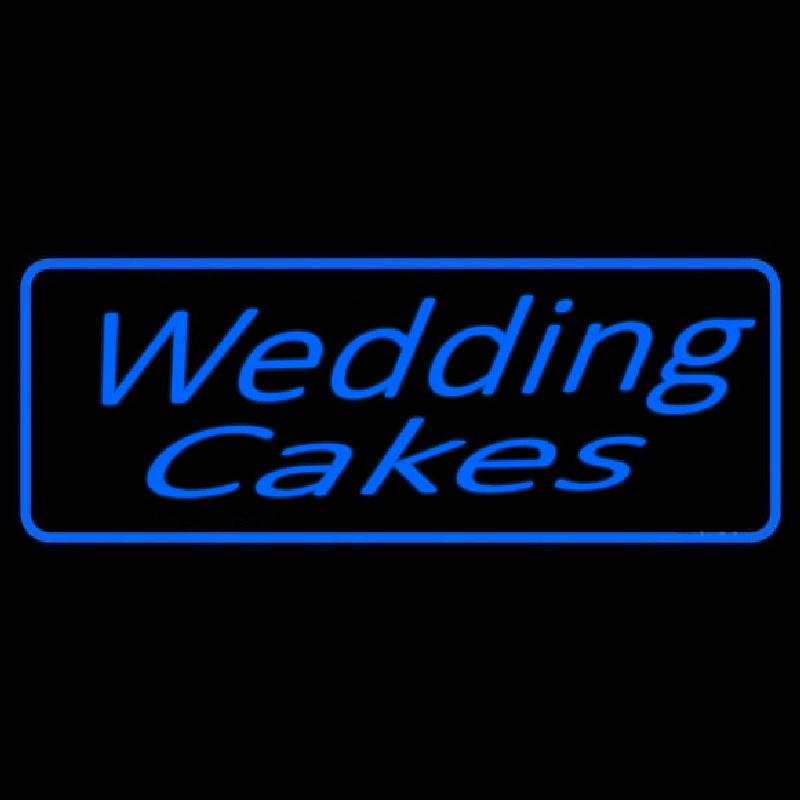Custom Blue Wedding Cakes Cursive Neon Sign USA