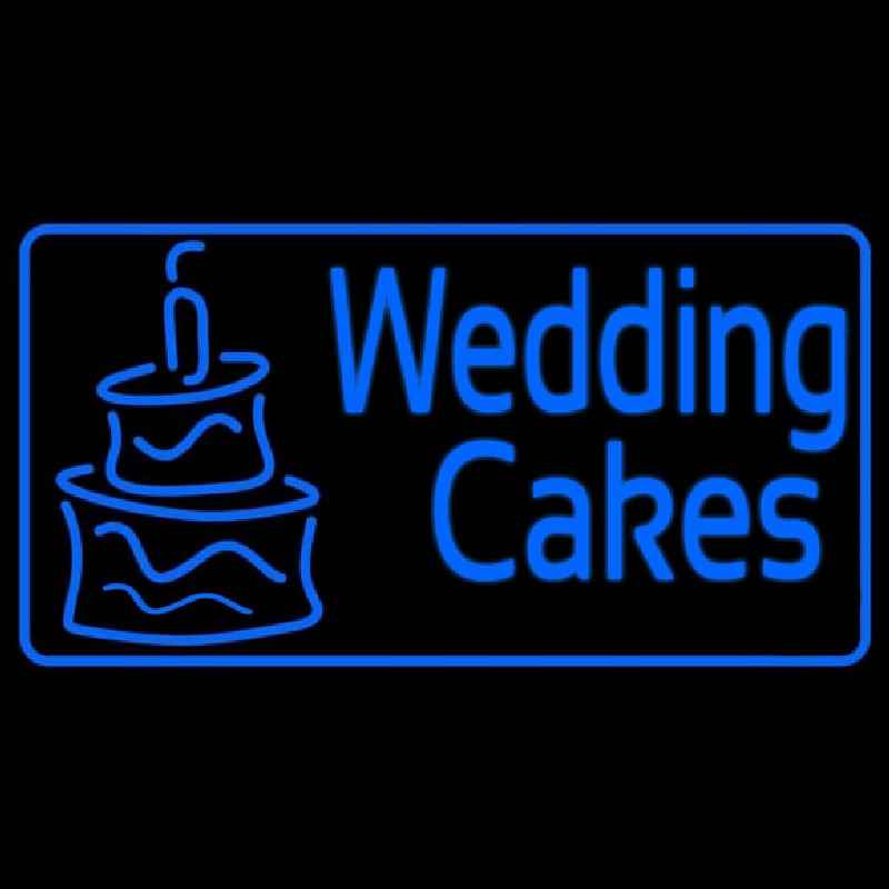 Custom Blue Wedding Cakes Neon Sign USA