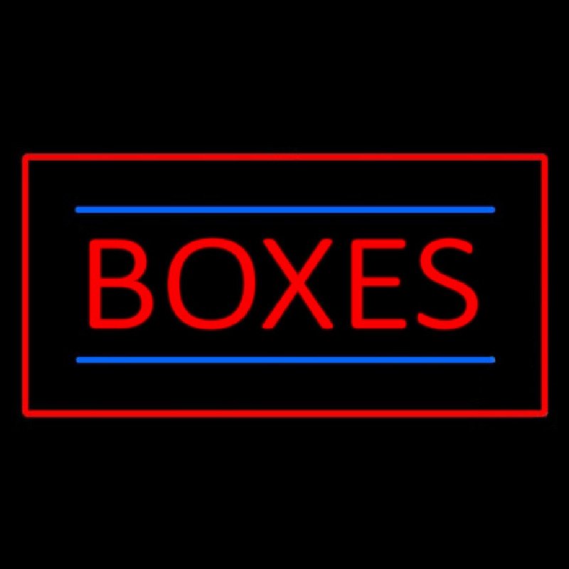 Custom Boxes Rectangle Red Neon Sign USA